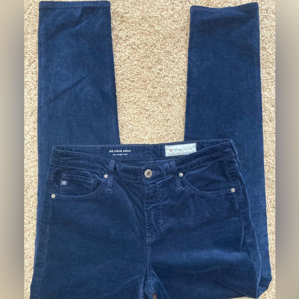 AG Stevie Straight ankle sapphire stretch corduroys collab. w/Anthropologie - Picture 4 of 11
